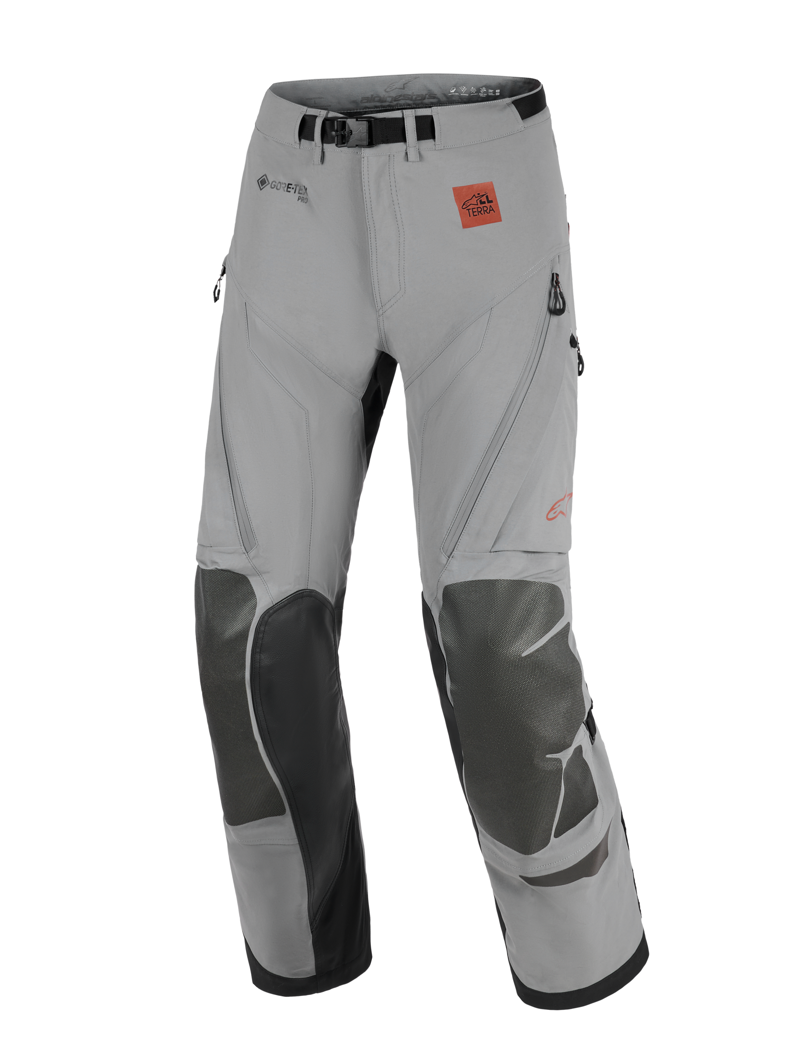 Alpinestars Nazca 3L GORE-TEX PRO Hose, Adventure-Motorradhose, Dunkelgrau und Schwarz, mit verstärkten Knieeinsätzen, GORE-TEX PRO Branding und All Terra Logo, technisches Design für Offroad und Touren