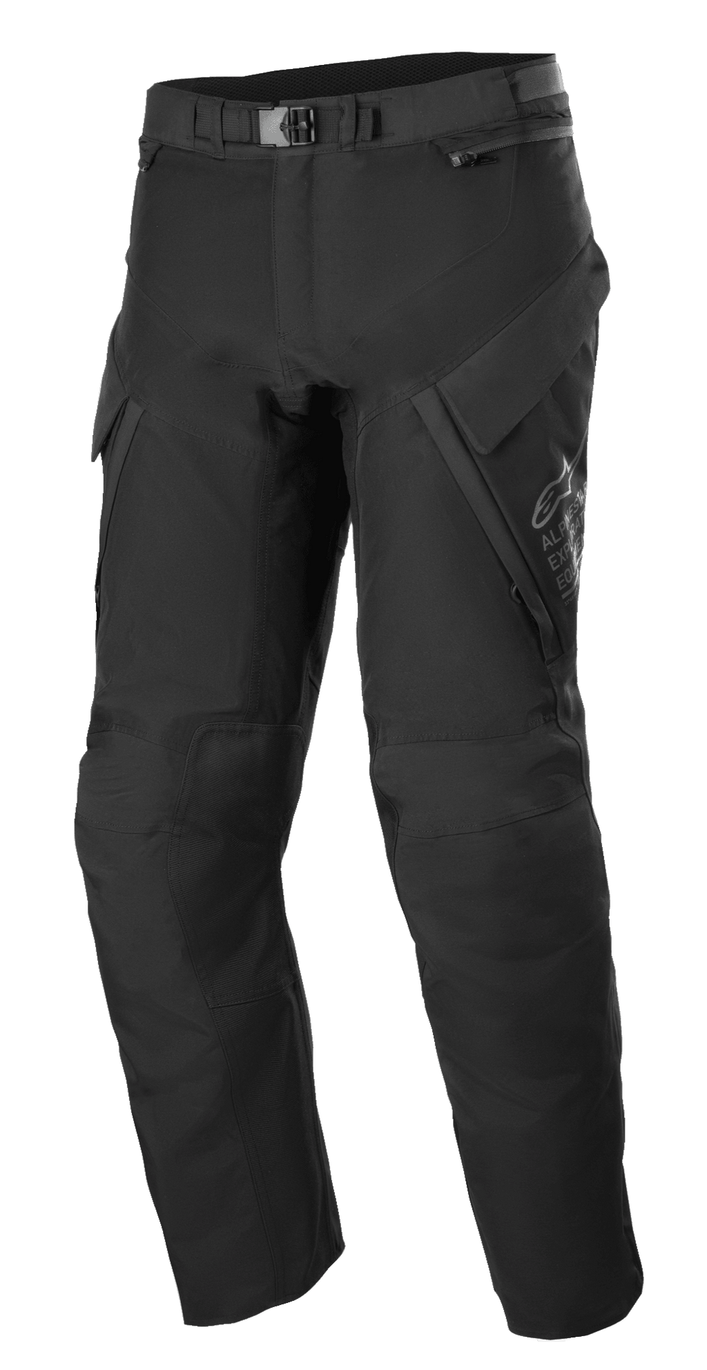 Alpinestars ST-7 2L GORE-TEX Hose, Adventure-Tourenhose, Schwarz und Dunkelgrau, mit großen Cargotaschen, magnetischem Taillen-Schnallenverschluss, verstärkten Kniepartien und technischer Textilkonstruktion für Allwetterschutz