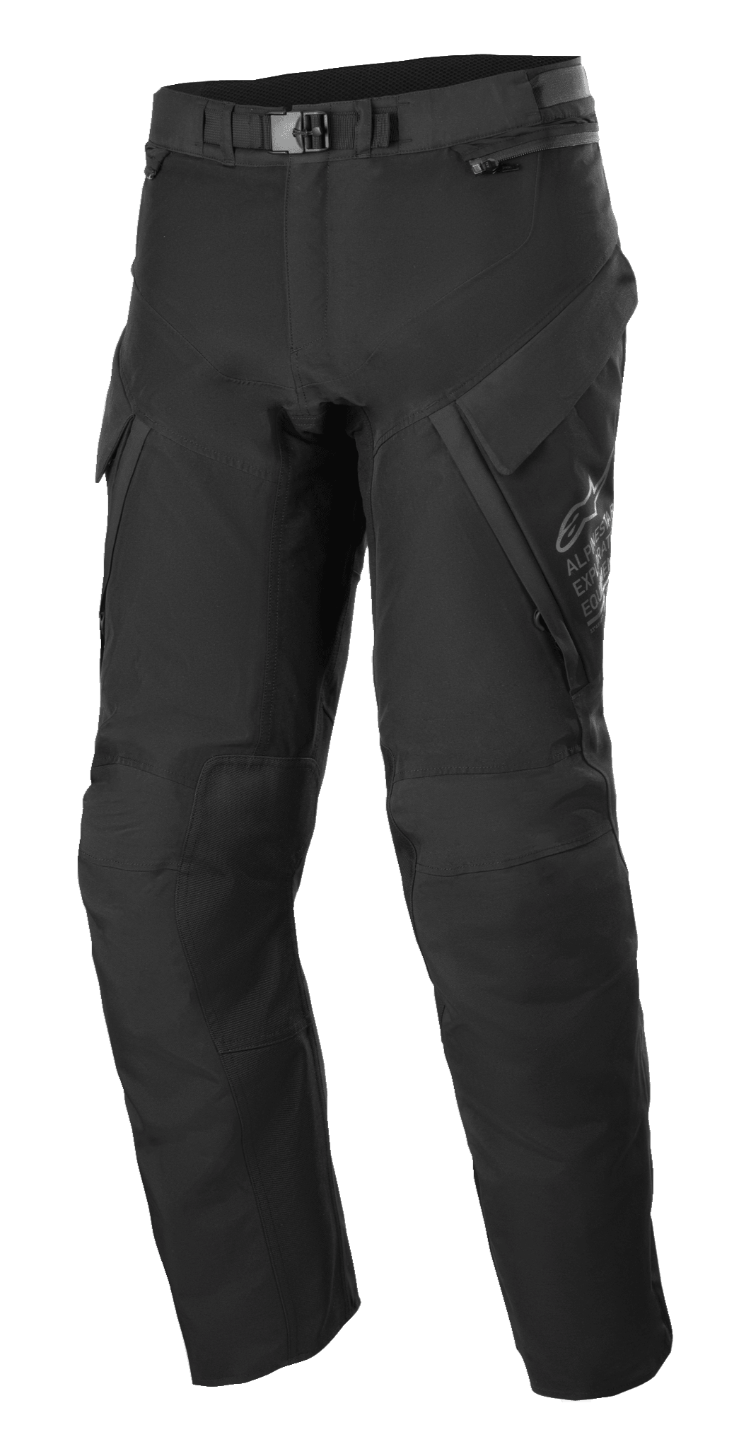 Alpinestars ST-7 2L GORE-TEX Hose, Adventure-Tourenhose, Schwarz und Dunkelgrau, mit großen Cargotaschen, magnetischem Taillen-Schnallenverschluss, verstärkten Kniepartien und technischer Textilkonstruktion für Allwetterschutz