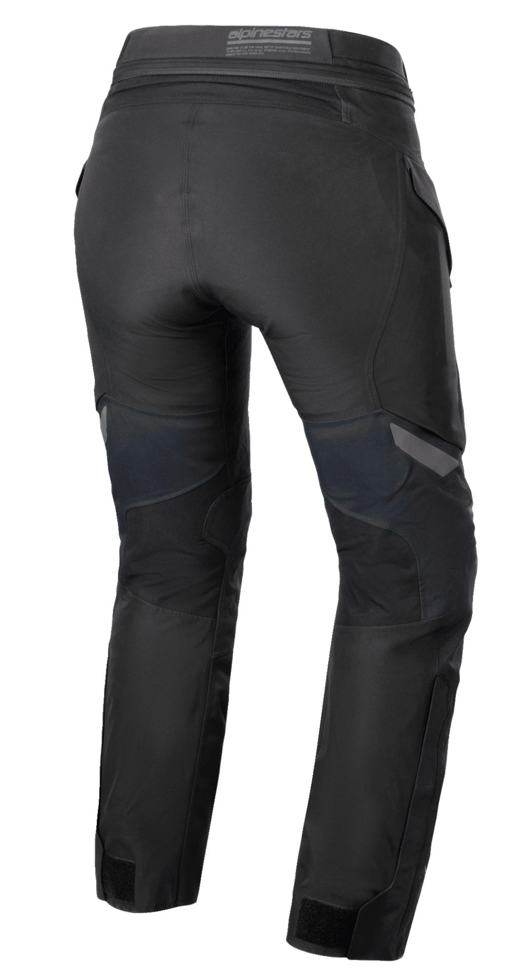Alpinestars Stella ST-7 2L GORE-TEX Damenhose, Schwarz und Dunkelgrau, Rückansicht zeigt die Textil-Adventure-Touring-Konstruktion, Rückenpasse und Bund-Details