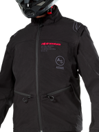Alpinestars Lite-Dura Softshell Jacket, Black, windproof off-road enduro jacket, modular design with detachable sleeves and fleece lining, minimalist technical style