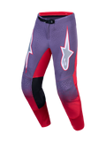 Alpinestars Supertech Hiten AFD Hose, Herren-MX-Hose, Helllila und Neonrot, Stretch-Ripstop-Gewebe, SX1-Magnetverschluss.