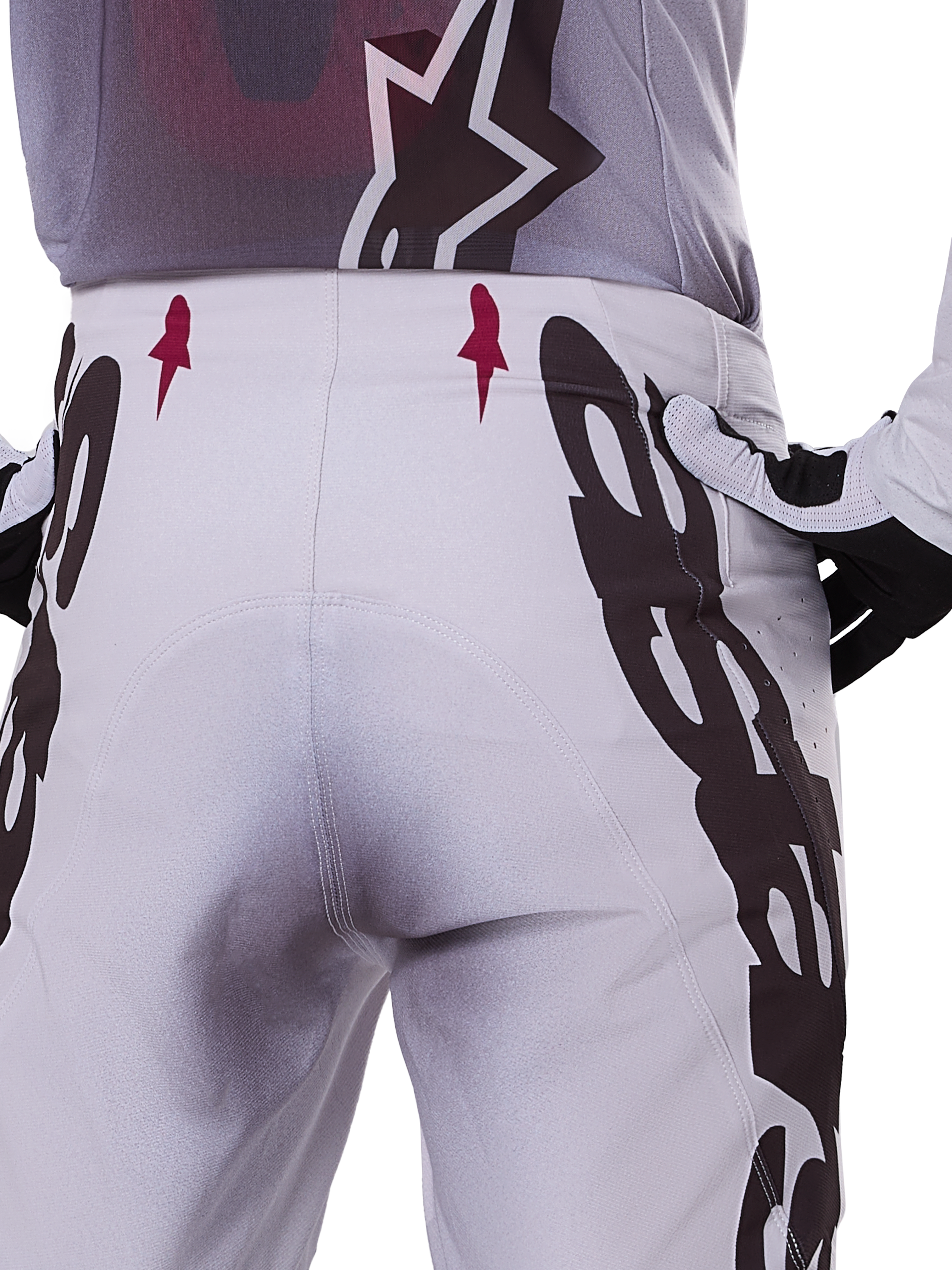 Alpinestars 2025 Supertech Maker Hose, Motocross-Hose, Silber und Schwarz, athletische Passform mit Knieeinsätzen aus Ziegenleder und Stretchnet-Zonen, strapazierfähiges und leichtes Design für professionellen Motocross