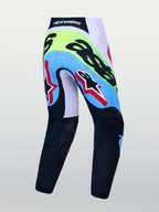 Alpinestars Supertech Dyna Hose, Herren-Motocross-Hose in Grün Fluo und Schwarz, Rückansicht mit Stretch-Ripstop-Gewebe.
