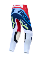Alpinestars Supertech Dyna Motocross Pants, rear view of red and navy blue racing gear with an athletic fit.