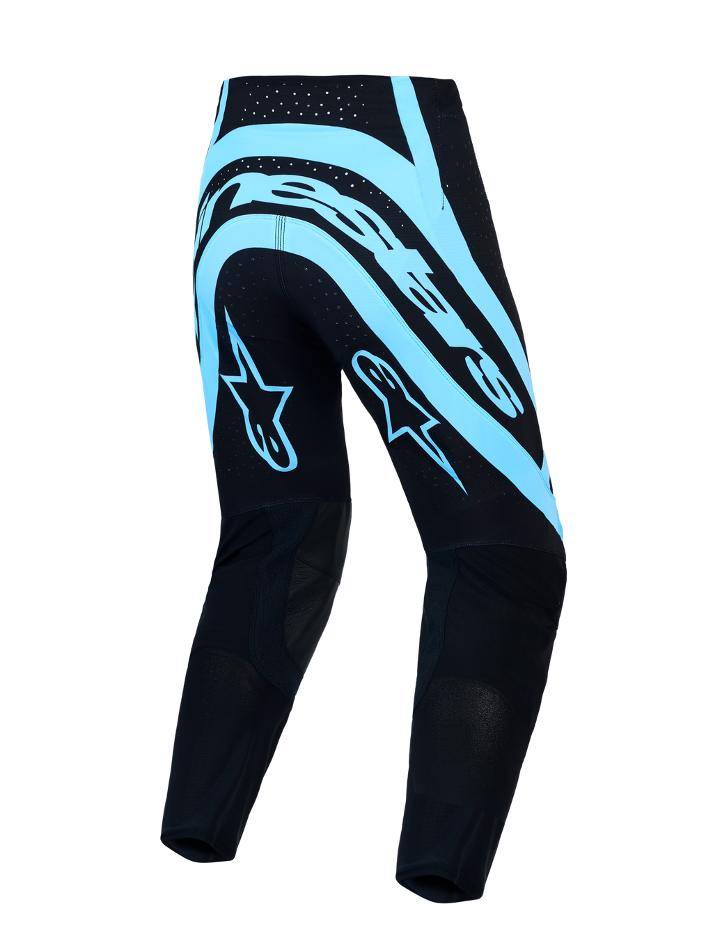 Alpinestars Supertech Vesta Motocrosshose, Herren, Schwarz und Türkis, mit Stretch-Ripstop und athletischer Rennpassform.