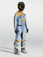 Alpinestars 2027 Techstar Maven Pants, men's motocross pants in dust blue and tangerine with performance ripstop stretch.