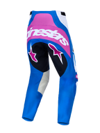 Alpinestars Techstar Maven Hose, Motocross-Rennsport-Hose, Blau und Hot Coral, Rückansicht mit Performance-Passform.