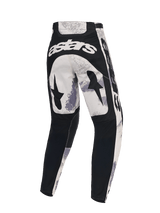 Alpinestars 2026 Racer Lahnd Hose, Motocross-Hose, Sand Camo und Grau, Rückansicht mit weißem Astars-Branding am Rücken, schwarzen Stern-Grafiken auf den Oberschenkeln und schwarzen Einsätzen an den Unterschenkeln, ergonomisches Design für Offroad-Rennsport