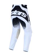 Alpinestars Techstar Swan Hose, MX-Hose für Herren in Weiß und Schwarz, Race-Fit-Stretch-Chassis mit Leder-Innenknien.