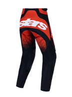 Alpinestars Techstar Swan Hose, Motocross-Rennsport-Hose in Kardinalrot und Schwarz, Rückansicht mit weißem Stars-Logo-Print, ergonomisches Design für MX und Enduro.