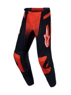 Alpinestars Techstar Swan Hose, Motocross-Hose in Rot und Schwarz mit Stretch-Chassis und Lederknien.