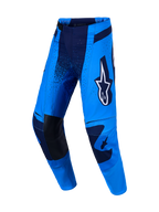Alpinestars Techstar Swan Hose, professionelle Motocross-Rennhose in Blau und Dunkelblau mit verstärkten Lederknien.