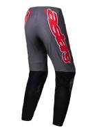 Alpinestars Supertech Lipan Hose, Motocross-Hose für Herren, Grau und Hellrot mit schwarzen Unterschenkeln, Ansicht von hinten, elastisches Ripstop-Gewebe