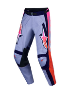 Alpinestars Racer Air Hunt Hose, Motocross-Hose in Lila und Pink, belüftetes Polygewebe und Leder-Innenknie.