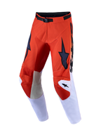 Alpinestars 2027 Racer Amber Motocross Pants, Men's Off-Road Gear, Cardinal Red and Light Lilac with leather knee panels.