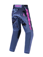 Alpinestars Racer Lone Hose und Gear Set, Herren-Motocross-Hose, Grau-Camo und Lila, robustes Polygewebe, Rückansicht.