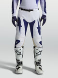 Alpinestars Racer Air Amber Hose, perforierte Motocrosshose in Blau und Weiß für High-Performance Offroad-Fahrten.