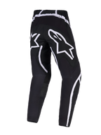 Alpinestars 2026 Fluid Apex Hose, Motocross-Hose, Schwarz und Weiß, Rückansicht mit großem weißem Stern-Branding auf der Gesäßpartie, ergonomisches Design mit geschwungenen weißen Akzenten, strapazierfähiges 600D-Polygewebe für Offroad-Performance.