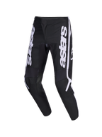 Alpinestars 2026 Fluid Apex Hose, Motocross-Hose, Schwarz und Grau, mit weißen vertikalen Astars-Logos an den Beinen, ergonomisches, vorgeformtes Sport-Fit-Design, strapazierfähige 600D-Polygewebe-Konstruktion für den Offroad-Einsatz