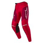 Alpinestars 2024 Racer Hoen Hose, Motocross-Hose, Mars Red Burgund, mit burgunderroten Oberschenkel-Panels und weißem Alpinestars-Branding an den Knien und Hüften, schwarze Knie-Grip-Einsätze auf der Innenseite, sportliches, vorgeformtes Design für Offroad-Performance
