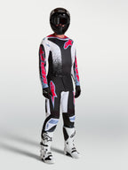Alpinestars Fluid Drag Hose, Motocross-Rennausrüstung für Herren, Schwarz und Weiß mit fluoreszierenden roten Akzenten.