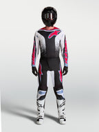 Alpinestars Fluid Drag Hose, Herren-MX-Hose in Schwarz, Weiß und Rot-Fluo mit hellblauen Akzenten, ergonomische Passform.