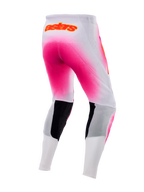 Alpinestars Limited Edition Supertech AFD MIG Pants, Men's Motocross Off-Road Pants, Pink Fluo White, rear view showing advanced stretch fabric and ventilation details