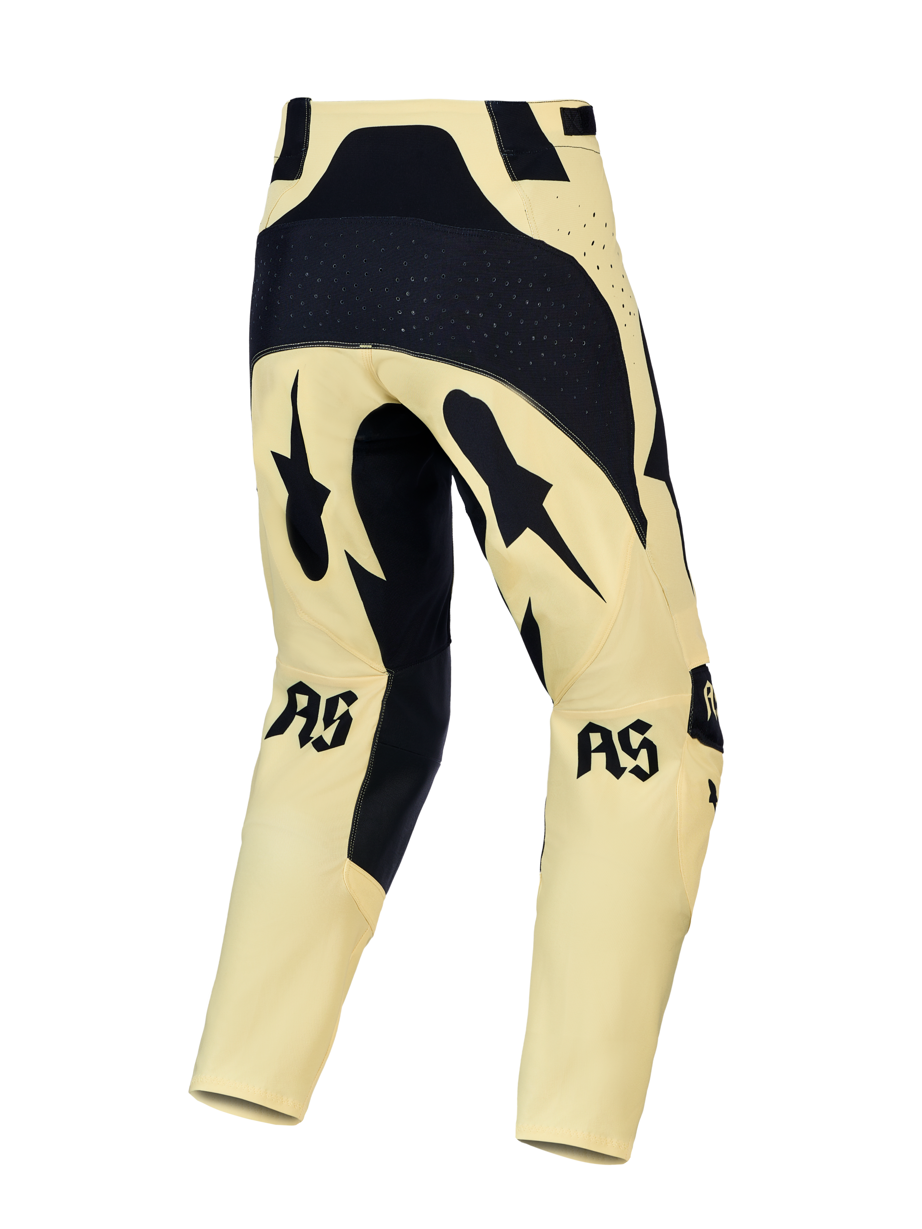 Alpinestars Techstar Atrox Motocross-Hose, Gelb und Schwarz, Rückansicht mit verstärktem Sitzbereich und Stretch-Ripstop.