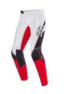 Alpinestars Limited Edition Techstar Deep Hose, Motocross-Hose, Weiß, Schwarz und High Red, laserperforierte Belüftung, 3D Babel-Kniekonstruktion mit verstärkten Einsätzen, markantes Alpinestars-Branding auf den Oberschenkeln, konzipiert für professionelle Offroad-Performance