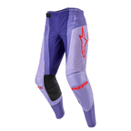 Alpinestars 2024 Techstar Ocuri Hose, Motocross-Hose, Lila mit leuchtend orangefarbenen Akzenten, strapazierfähiges Material, SX2 Magnetverschluss, ergonomische Kniekonstruktion, professionelle Offroad-Rennausrüstung