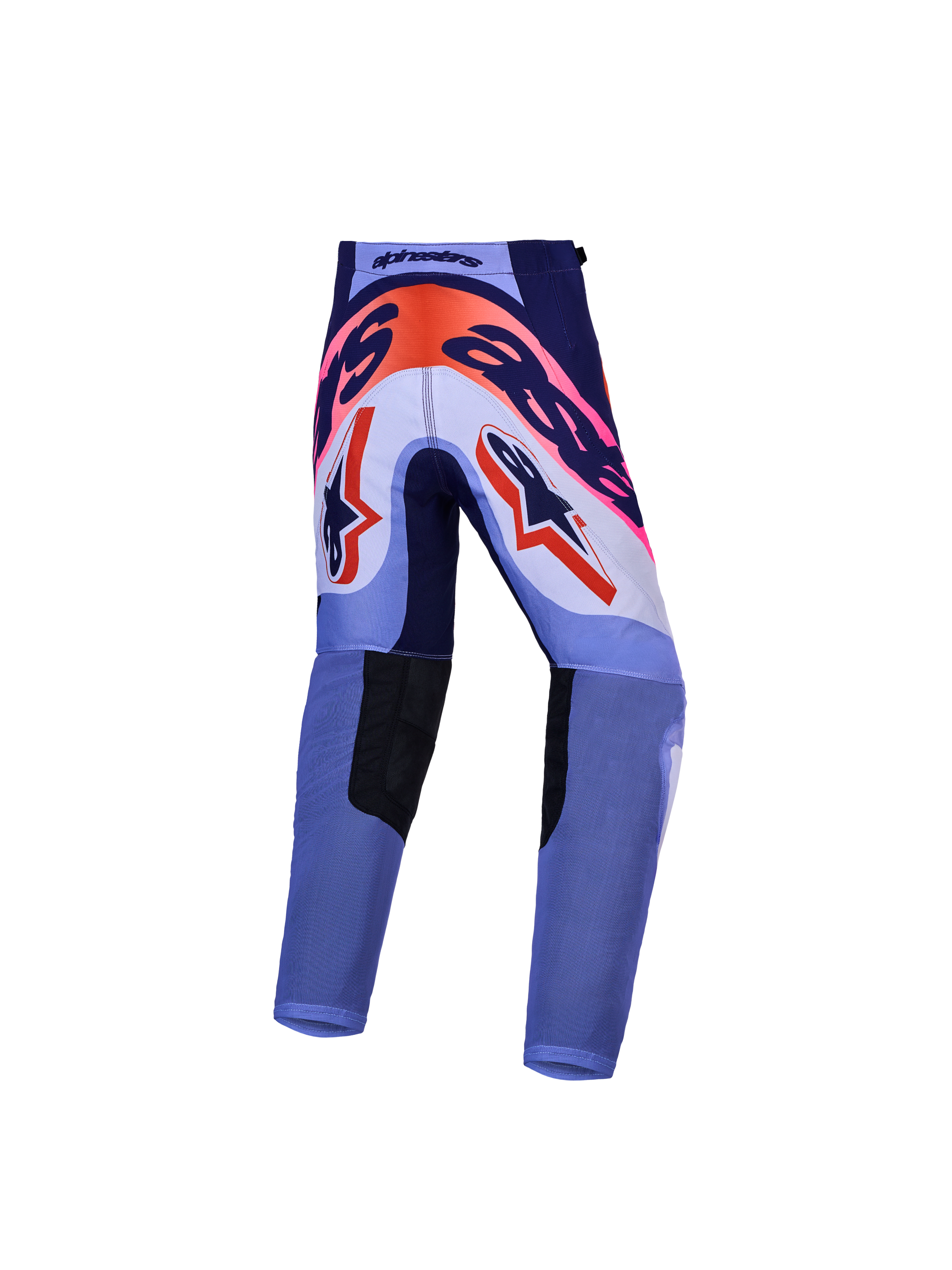 Alpinestars Youth Supertech Dyna Pants, Purple and Pink Motocross Racing Pants, rear view showing reinforced seat area.