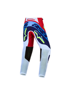 Alpinestars Jugend Supertech Dyna Hose, Motocross-Hose in Rot, Weiß und Blau, Rückansicht mit strapazierfähigem 4-Wege-Stretch-Gewebe und verstärktem Gesäßbereich.