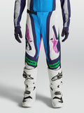 Alpinestars Jugend Supertech Maven Hose, Motocross-Hose in Blau und Weiß mit neongrünen Akzenten, athletische Performance-Passform, hochwertige MX-Ausrüstung für junge Fahrer.