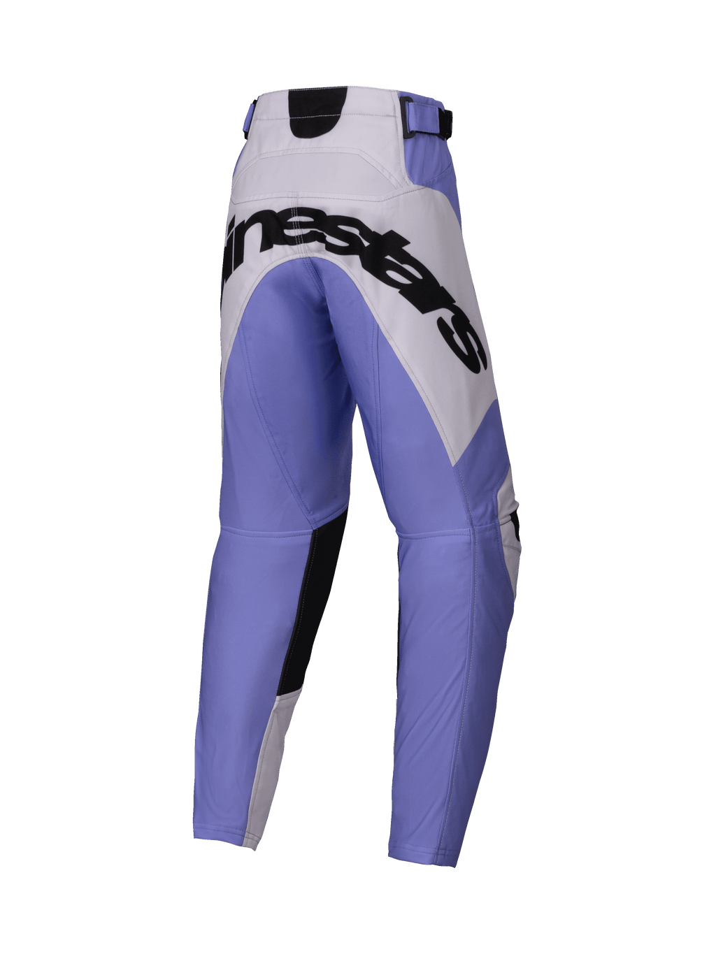 Alpinestars 2025 Youth Racer Veil Hose, Motocross-Hose, Lila, Weiß und Schwarz, großes schwarzes Alpinestars-Branding am Gesäß, sportliches Design mit verstärkten Paneelen, strapazierfähiges Material für den Offroad-Rennsport