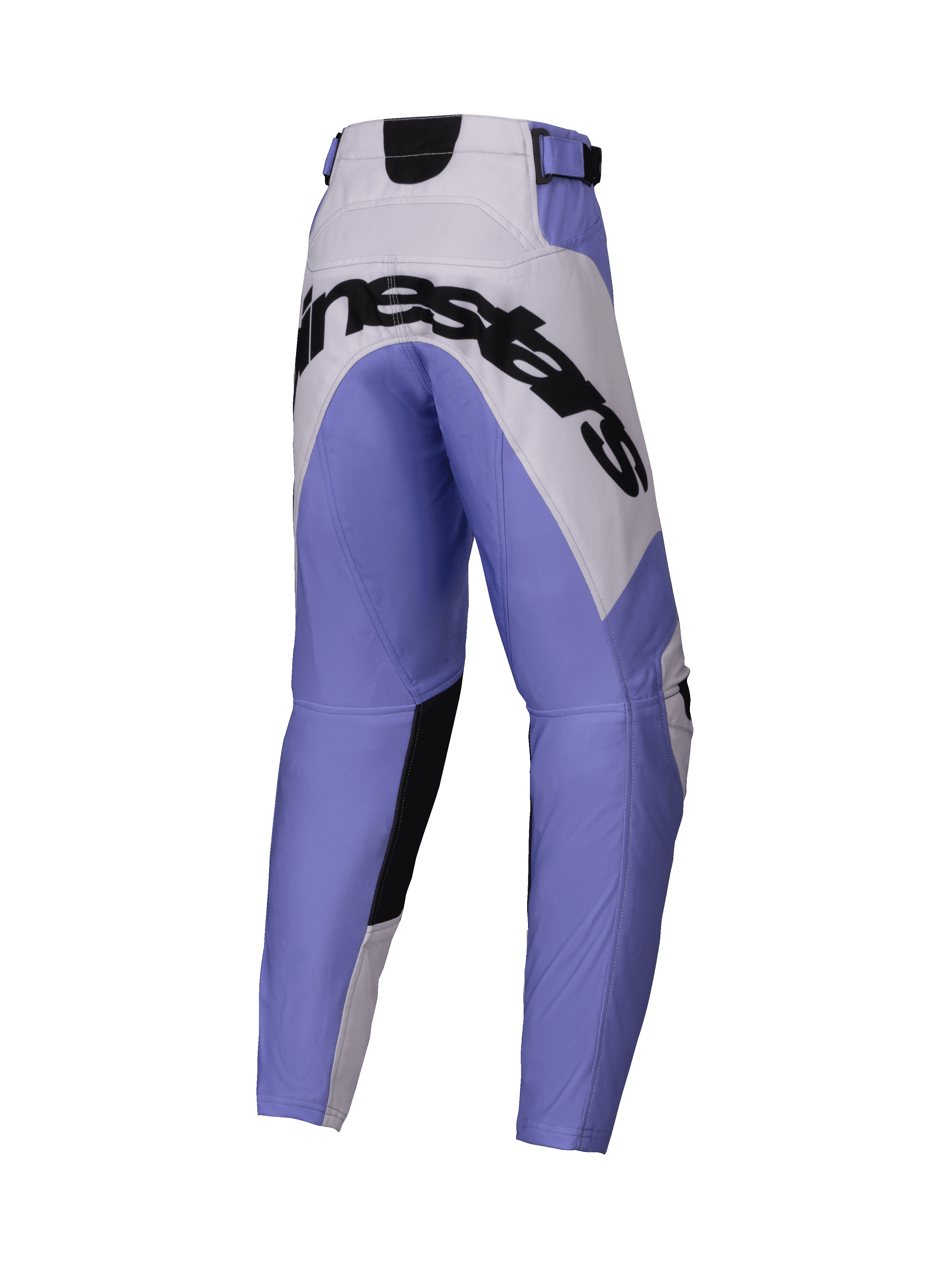 Alpinestars 2025 Youth Racer Veil Hose, Motocross-Hose, Lila, Weiß und Schwarz, großes schwarzes Alpinestars-Branding am Gesäß, sportliches Design mit verstärkten Paneelen, strapazierfähiges Material für den Offroad-Rennsport