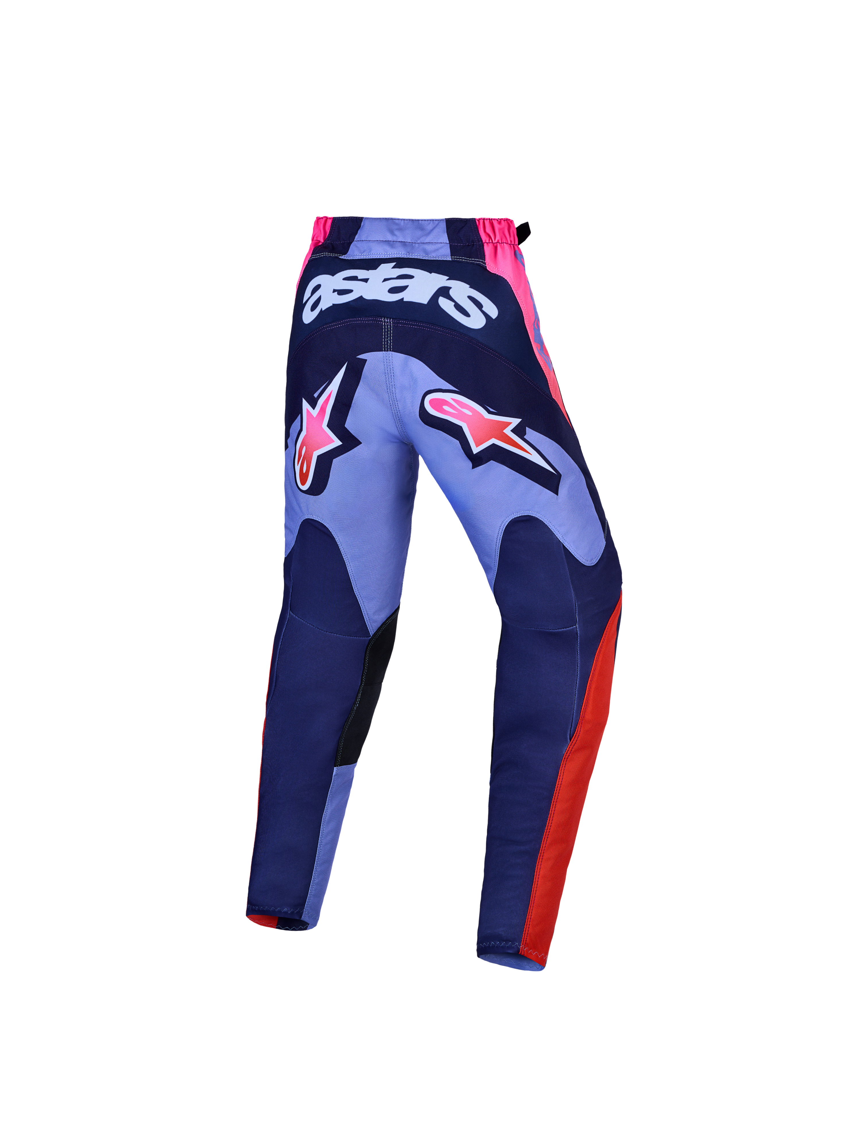 Alpinestars Youth Fluid Hunt Pants, youth motocross racing gear, violet and purple, durable polyfabric, back view.