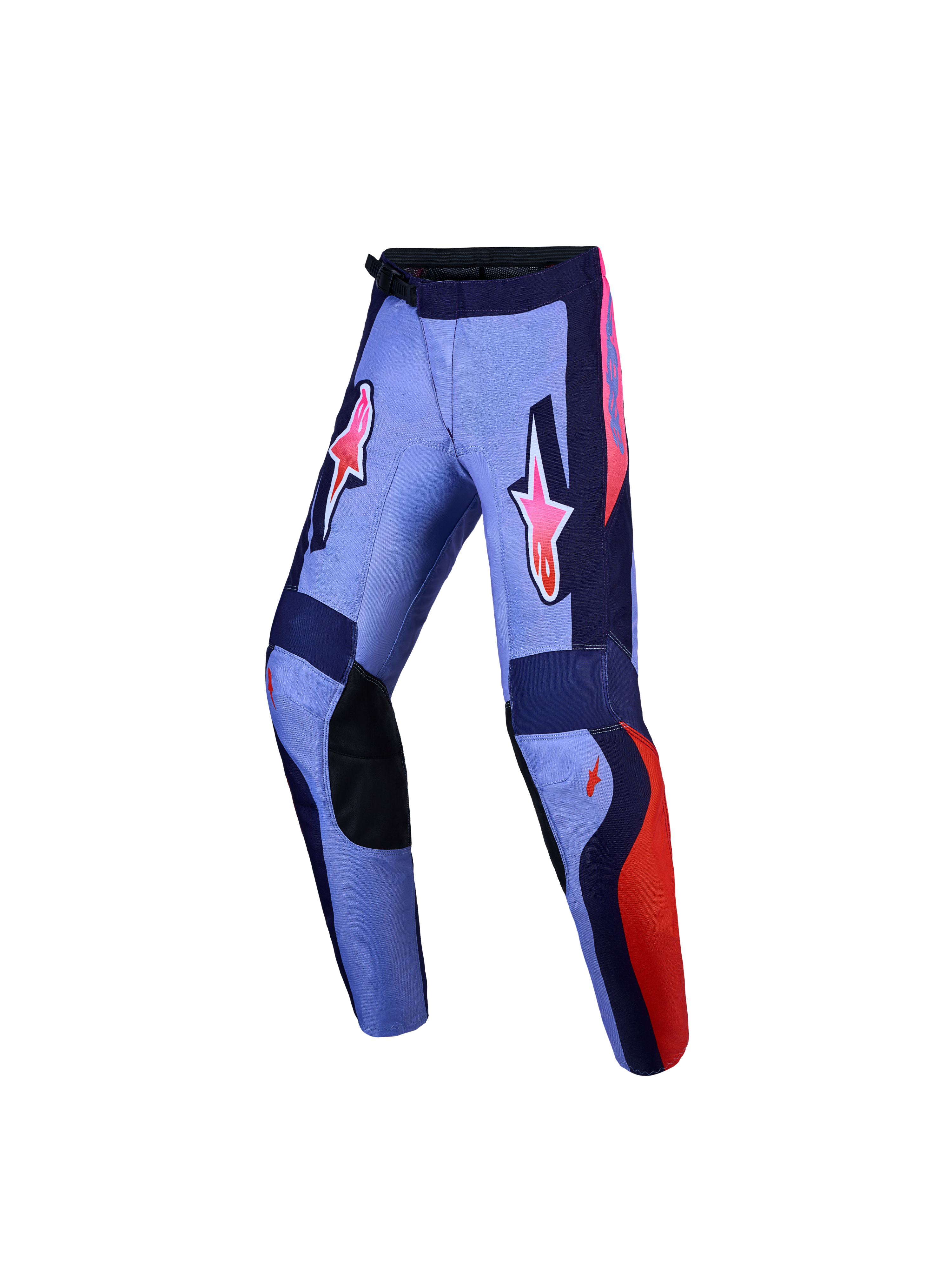Alpinestars Youth Fluid Hunt Pants, Purple and Pink Fluo Motocross Pants with ergonomic sport fit and durable textile.