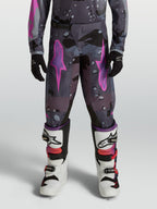 Alpinestars Jugend Fluid Lone Hose, Motocross-Hose in Grau Camo und Lila, 600D Polygewebe für Offroad-Geländefahrten.