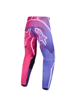 Alpinestars Stella Fluid Kepler Hose, Damen-Motocross-Hose, Lila und Rot, Rückansicht mit weißem Astars-Logo, verstärktes 600D-Polygewebe für MX und Offroad-Einsätze.