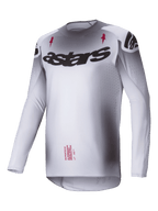 Alpinestars 2025 Supertech Maker Jersey, Motocross Jersey, Silver and Black, lightweight stretch mesh construction with athletic race fit