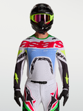 Alpinestars 2027 Supertech Dyna Trikot, Herren-Motocross-Trikot, Helllila und fluoreszierendes Grün, belüftetes Stretch-Mesh.