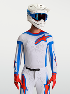 Alpinestars Supertech Vesta Trikot, Herren-Motocross-Trikot, Helllila und Rot, blaue Akzente, atmungsaktive Mesheinsätze