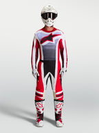 Alpinestars Techstar Maven Trikot und Gear-Set, Herren-Motocross-Ausrüstung in Rot und Weiß mit athletischer Rennpassform.