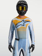 Alpinestars Techstar Maven Trikot, Motocross-Oberteil, Herren, Blau und Orange, Rennpassform, lasergeschnittene Belüftung.