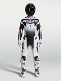 Alpinestars Techstar Swan Trikot und Gear Set, Herren-Motocross-Outfit, Schwarz und Weiß mit punktierten Grafiken.