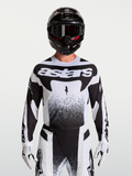 Alpinestars Techstar Swan Trikot, Motocross-Rennsport, Herren, Weiß und Schwarz, athletische Passform aus Stretchmaterial.