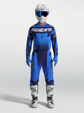 Alpinestars Techstar Swan Gear Set, Motocross-Rennbekleidung für Herren, Blau und Dunkelblau, athletische Rennpassform.