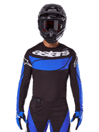 Alpinestars 2025 Techstar Dreem Bekleidungsset und Trikot, Motocross-Outfit, Schwarz und Blau, für Offroad-Rennen.