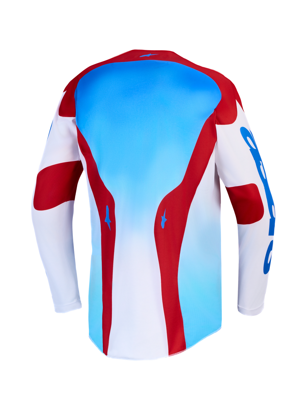 Alpinestars Racer Hunt Jersey AND Racer Hunt Gear Set, Motocross Jersey, Blue, Red and White, polyfabric, rear view.
